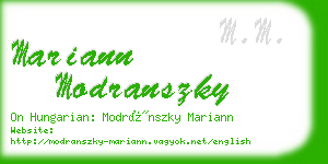 mariann modranszky business card